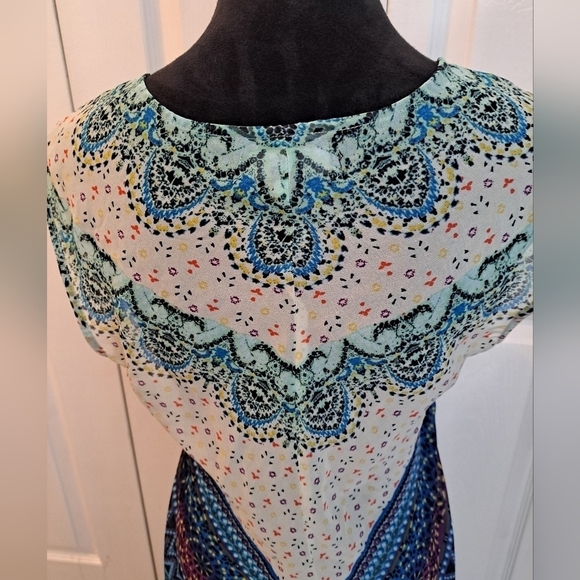 gnw Multi Colored Sleeveless Midi Dress Size L - Picture 3 of 11